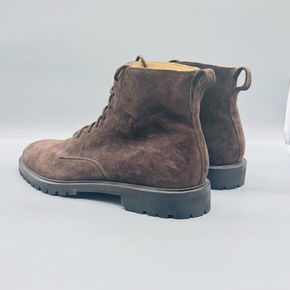 KOIO Boots Mens 12 Brown Suede Bergamo Combat Lug Sole Ankle Lace Up Rubber Sole - Picture 5 of 10